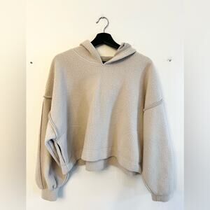 We the free free people cropped fleece pullover hoodie sweatshirt cozy warm boho